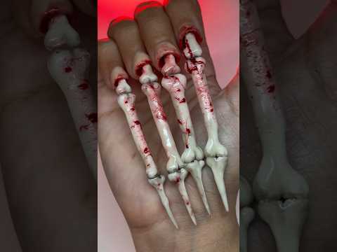 ‼️GLOWING BONES AS NAILS??😱💅🏼 3D NAIL ART🦴⚠️ #nailart #naildesign #nails #nailsart #shorts